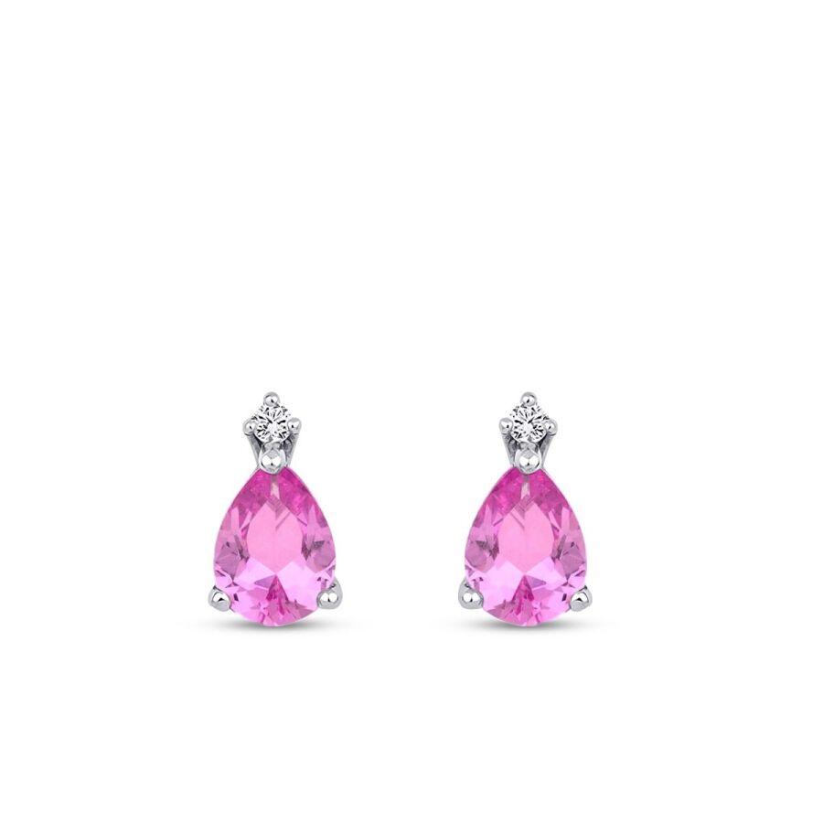 2,66 Carat Diamond Pink Sapphire Earrings