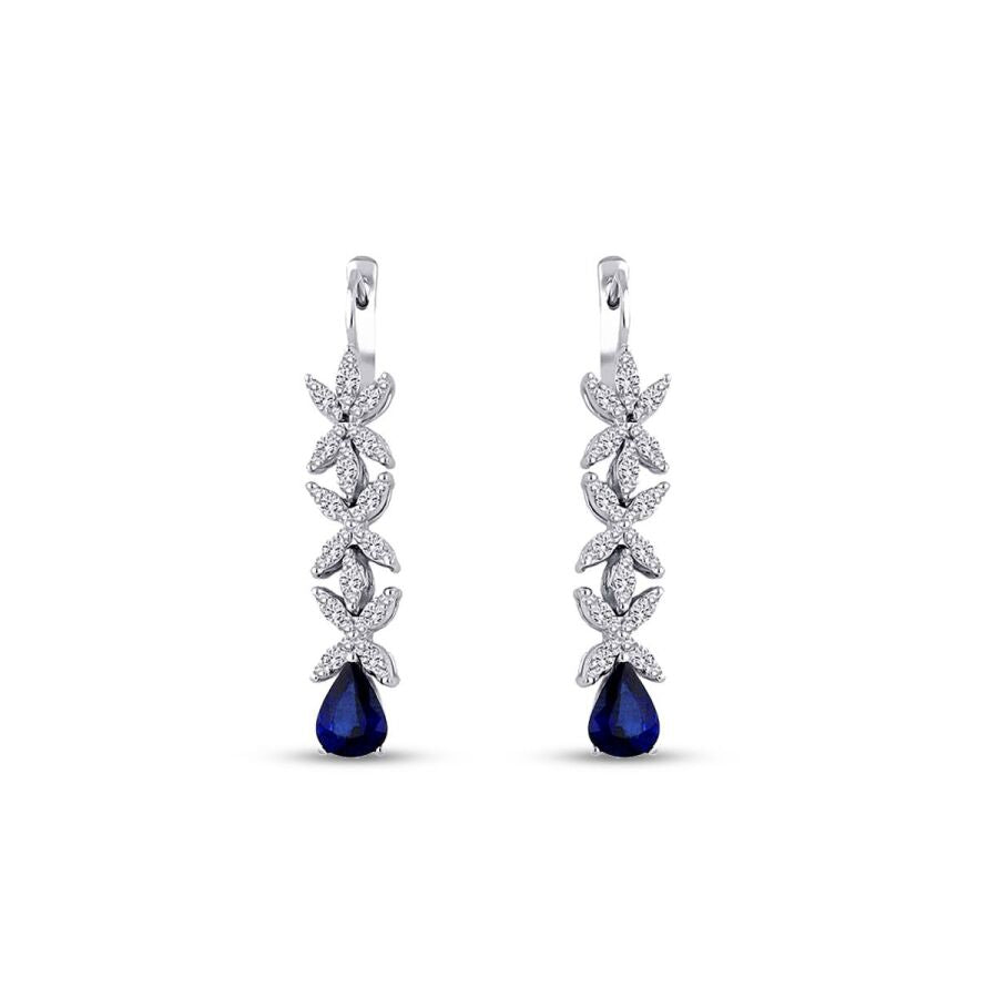 3,51 Carat Diamond Sapphire Earrings