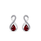 1,27 Carat Diamond Ruby Earrings