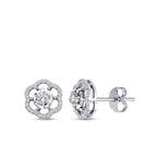 0,29 Carat Diamond Flower Earrings