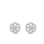 0,29 Carat Diamond Flower Earrings