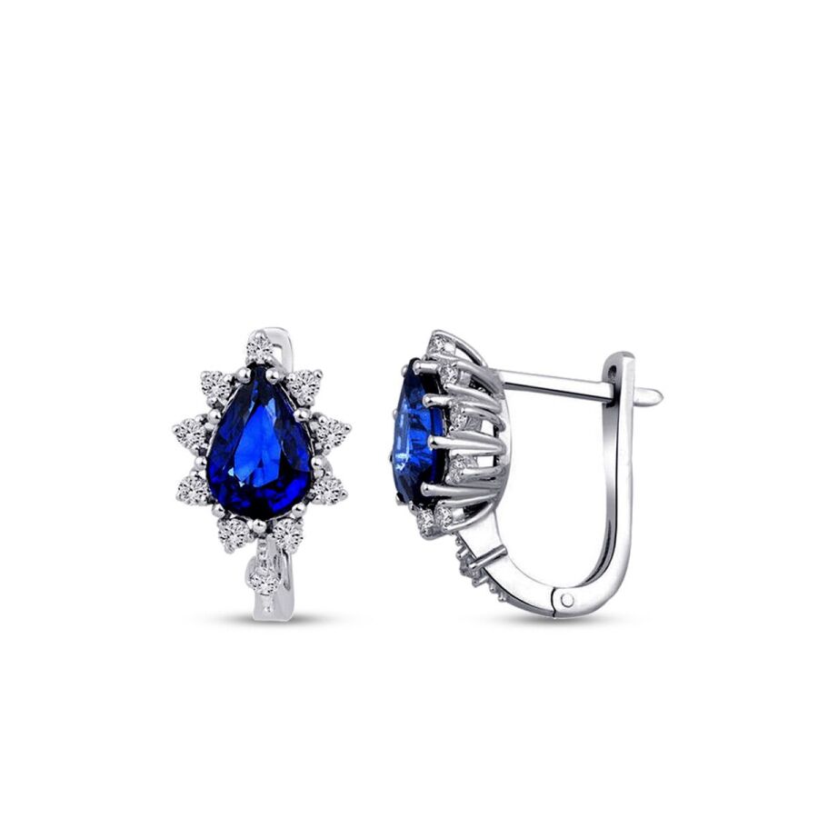 1,69 Carat Diamond Sapphire Earrings