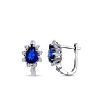 1,69 Carat Diamond Sapphire Earrings