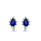 1,69 Carat Diamond Sapphire Earrings