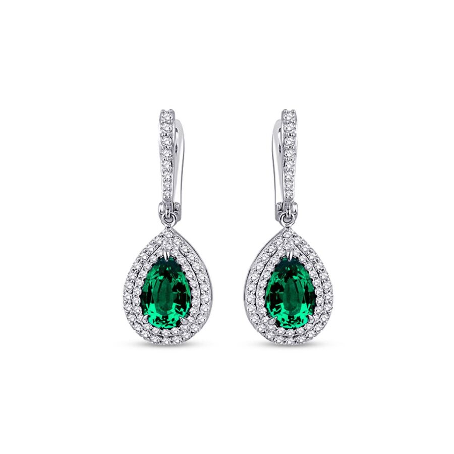2,99 Carat Diamond Colored Stone Earrings