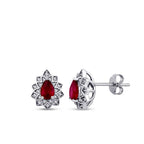 1,48 Carat Diamond Ruby Earrings