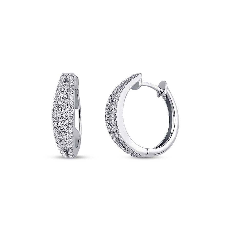 0,77 Carat Diamond Hoop Earrings