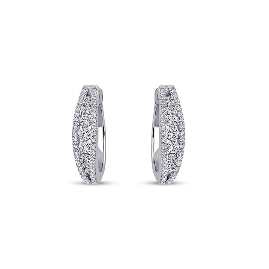 0,77 Carat Diamond Hoop Earrings