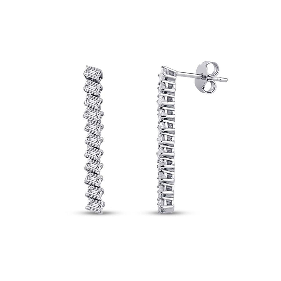 1,97 Carat Diamond Tennis Earrings