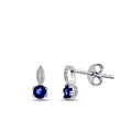 0,64 Carat Diamond Sapphire Earrings