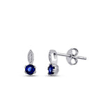 0,64 Carat Diamond Sapphire Earrings