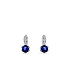 0,64 Carat Diamond Sapphire Earrings