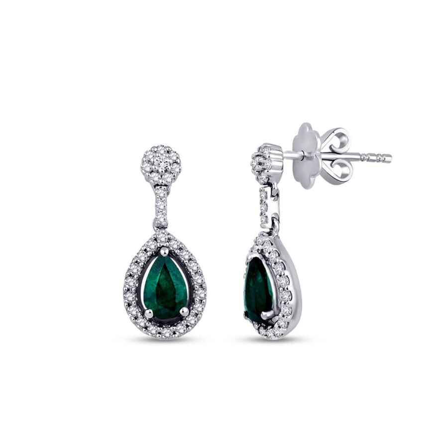 0,99 Carat Diamond Emerald Earrings
