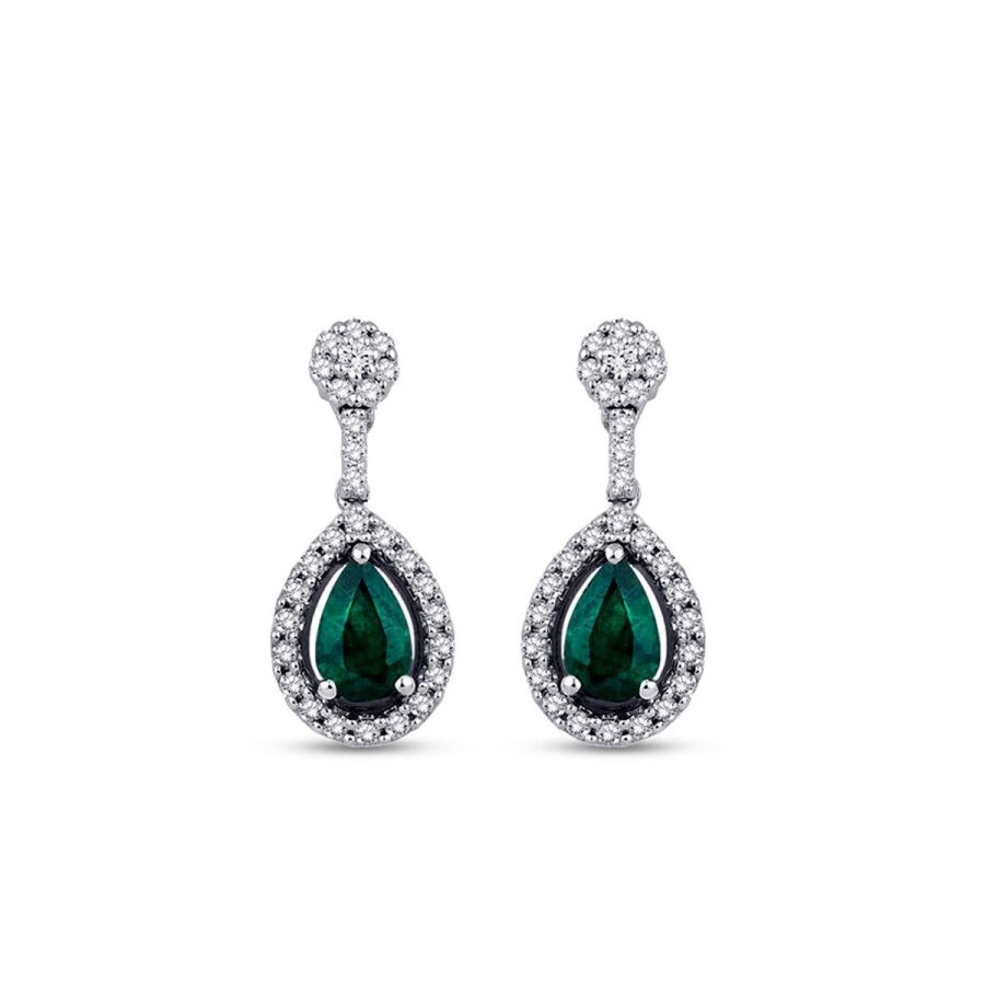 0,99 Carat Diamond Emerald Earrings