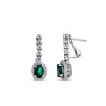 1,93 Carat Diamond Emerald Earrings