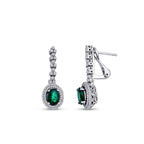 1,93 Carat Diamond Emerald Earrings
