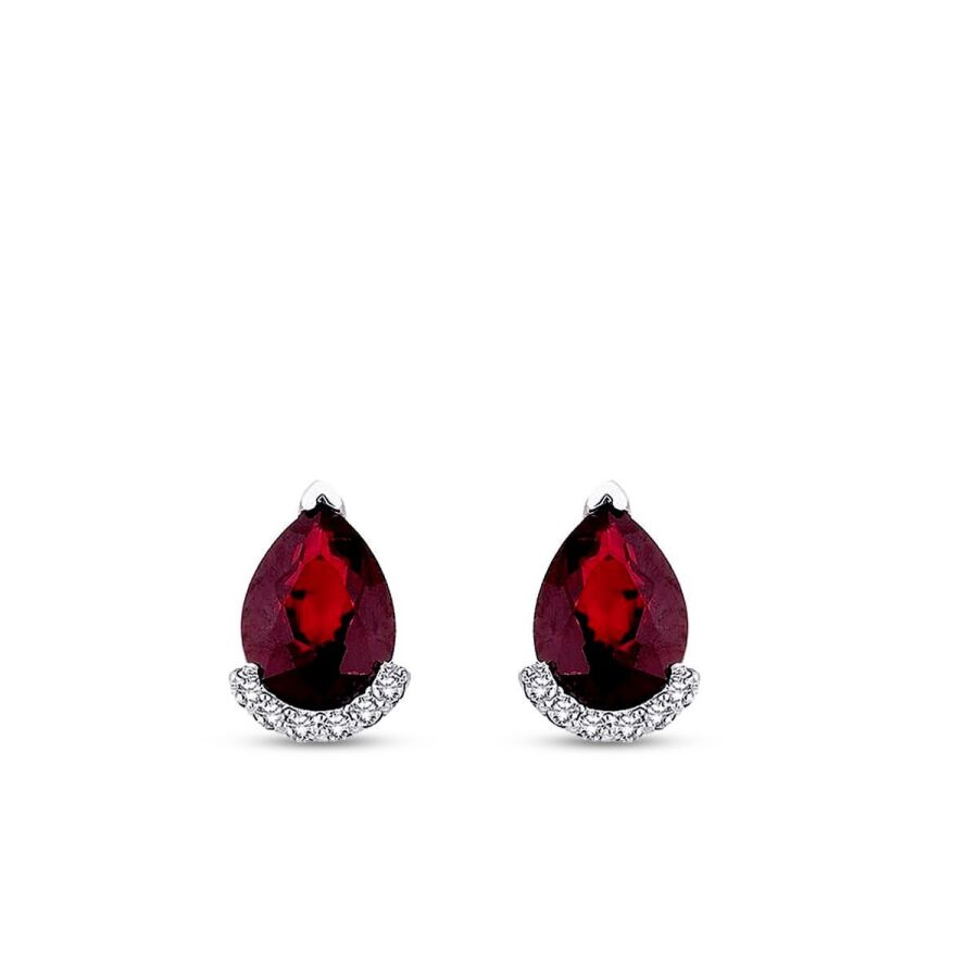 2,03 Carat Diamond Ruby Earrings
