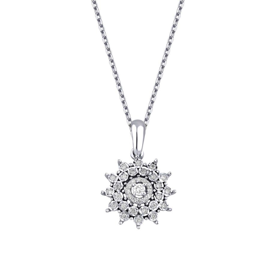 0,13 Carat Diamond Sun Necklace