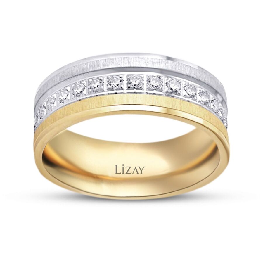 Gold Two-Tone Wedding Band