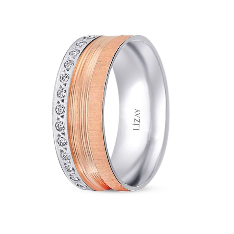 Rose Gold Two-Tone Wedding Band