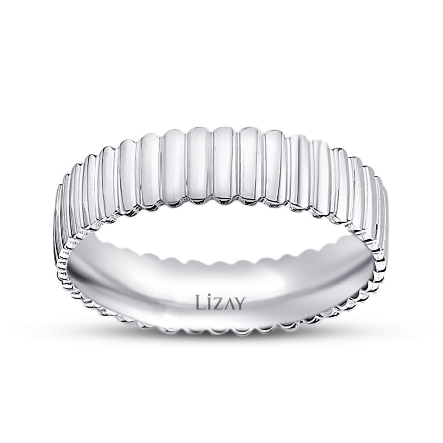 White Gold Modern Classic Wedding Band