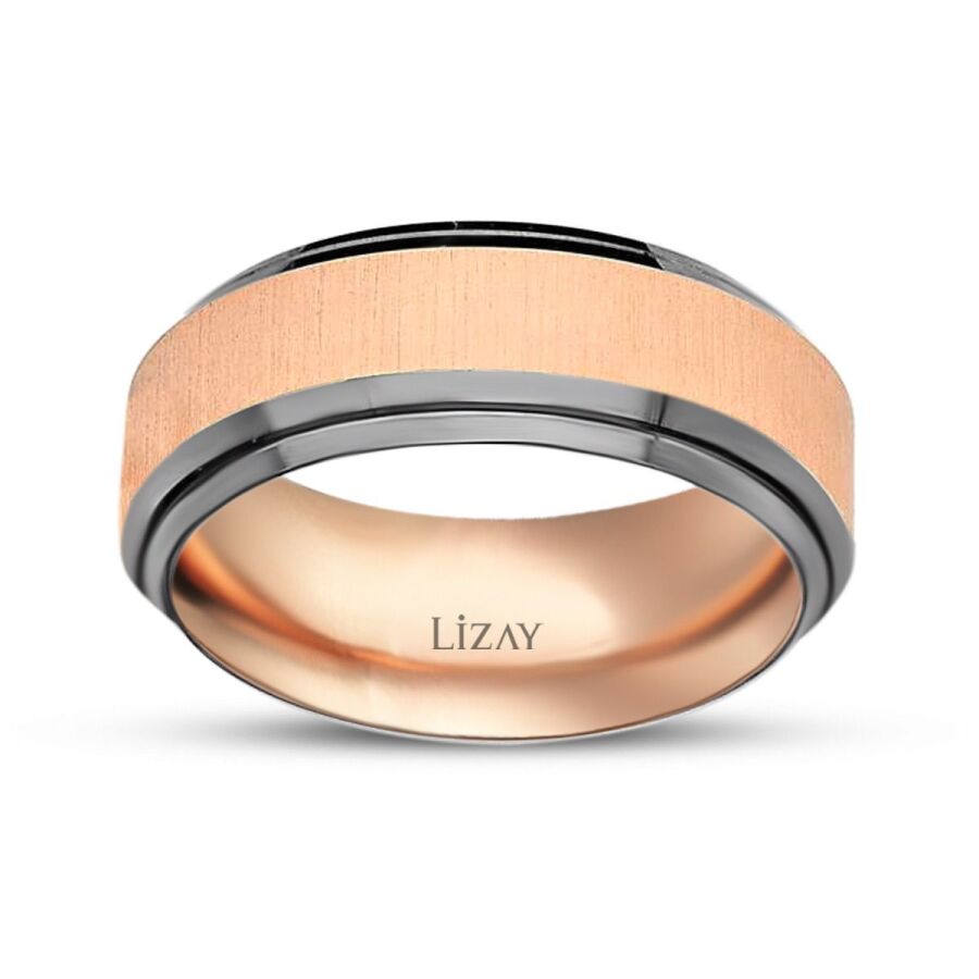 Rose Gold Two-Tone Modern Wedding Band