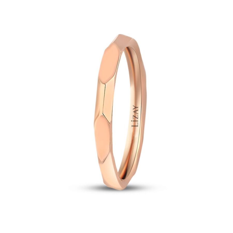 Gold Hexagon Modern Wedding Band