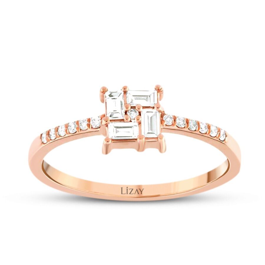 0,24 Carat Diamond Baguette Ring