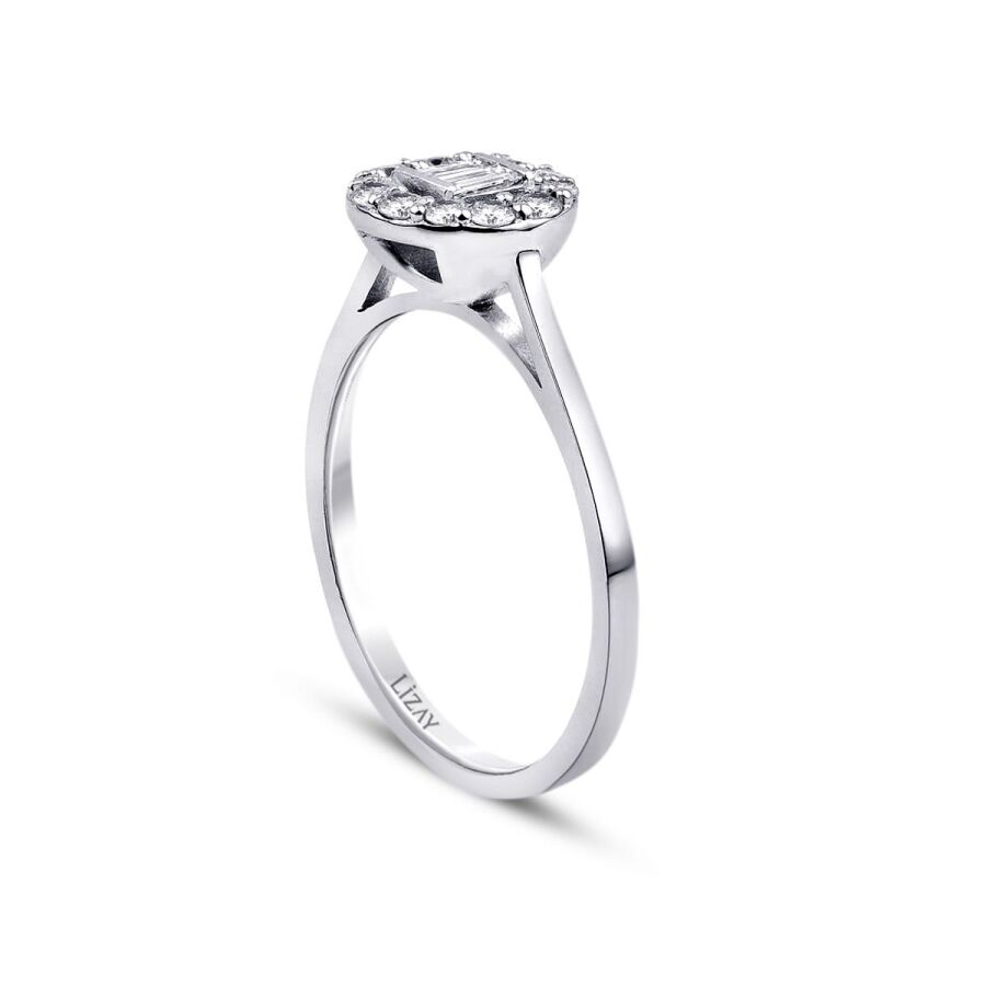0,17 Carat Diamond Baguette Ring