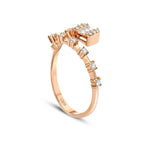 0,24 Carat Diamond Rose Gold Baguette Ring
