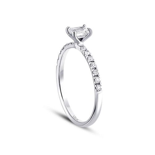 0.42 Carat Diamond Emerald Cut Ring