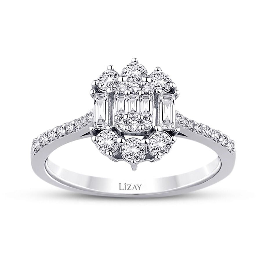 0.61 Carat Diamond Baguette Ring