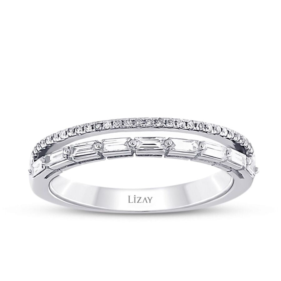 0,33 Carat Diamond Baguette Half-Eternity Ring
