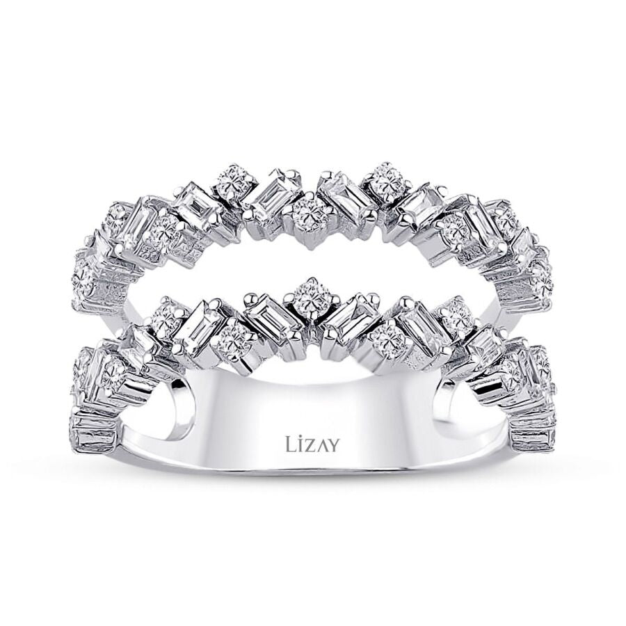 0,92 Carat Diamond Baguette Half-Eternity Ring