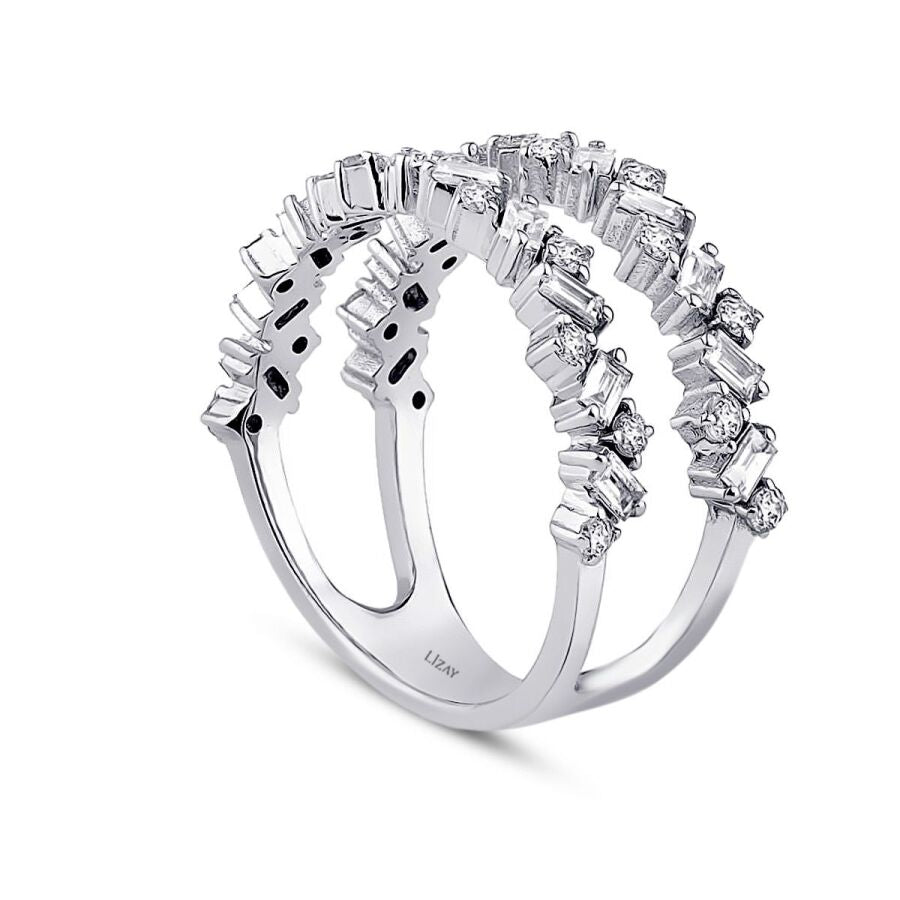 0,92 Carat Diamond Baguette Half-Eternity Ring