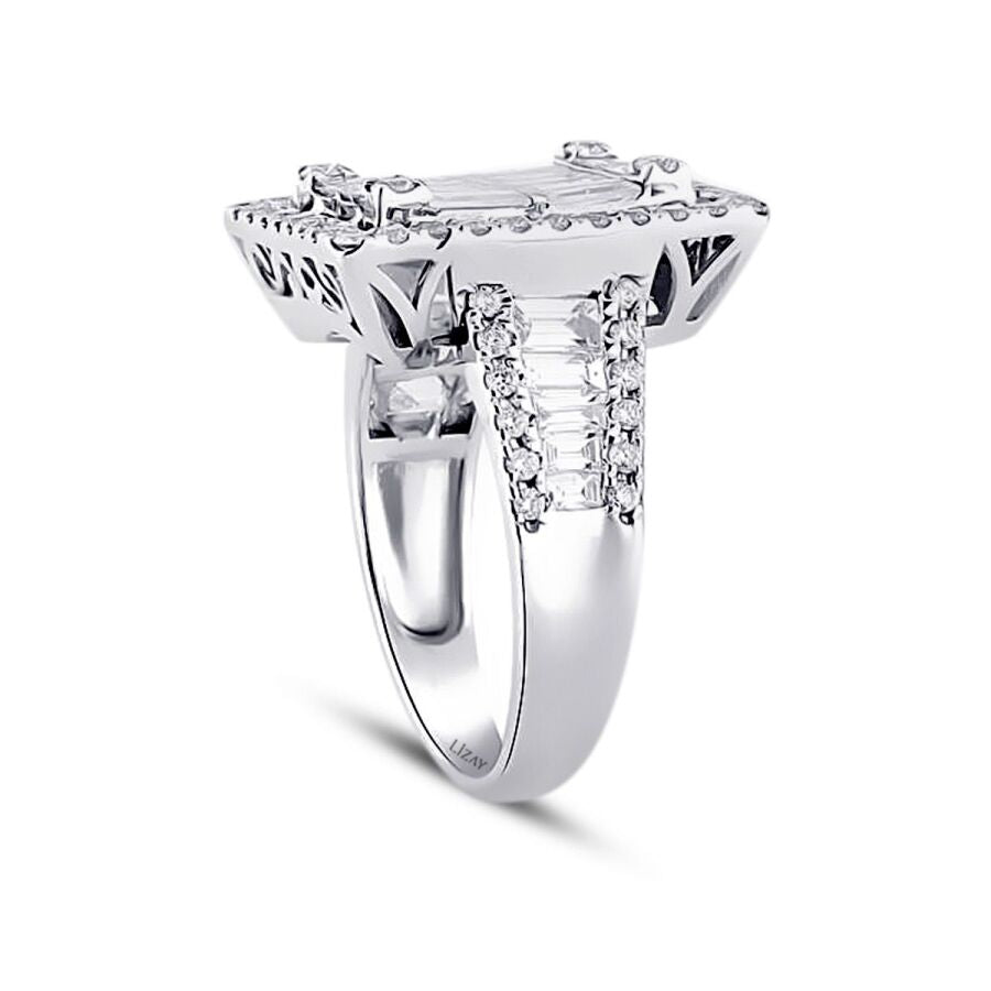 1,96 Carat Diamond Baguette Ring