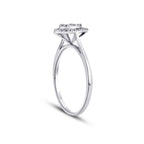0,06 Carat Diamond-Effect Oval Baguette Ring