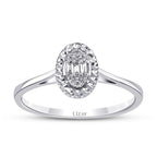 0,06 Carat Diamond-Effect Oval Baguette Ring
