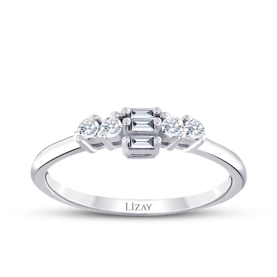 0,21 Carat Diamond Baguette Ring