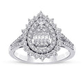 0,67 Carat Diamond Pear Baguette Ring