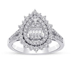 0,67 Carat Diamond Pear Baguette Ring