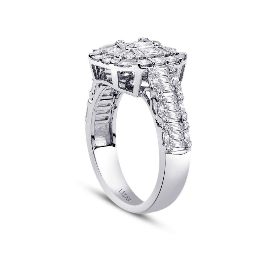 1,63 Carat Diamond Baguette Ring