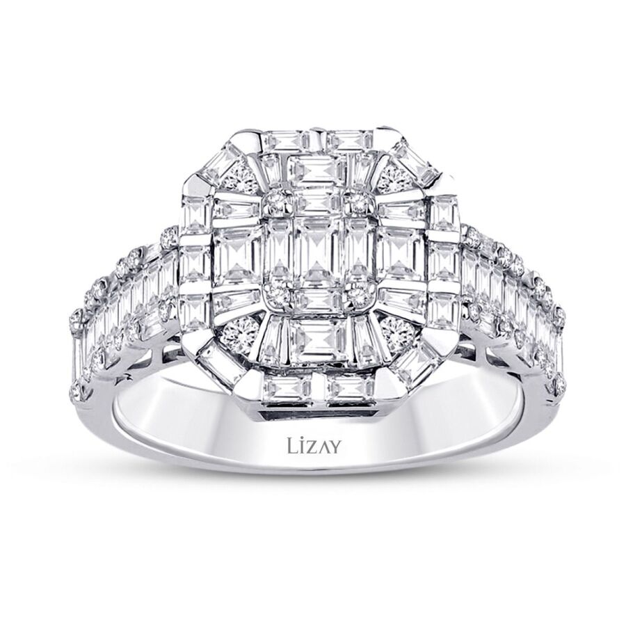 1,63 Carat Diamond Baguette Ring