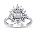 0,20 Carat Diamond Pear Baguette Ring