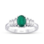 1,16 Carat Diamond Baguette Emerald Ring