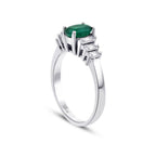 1,16 Carat Diamond Baguette Emerald Ring