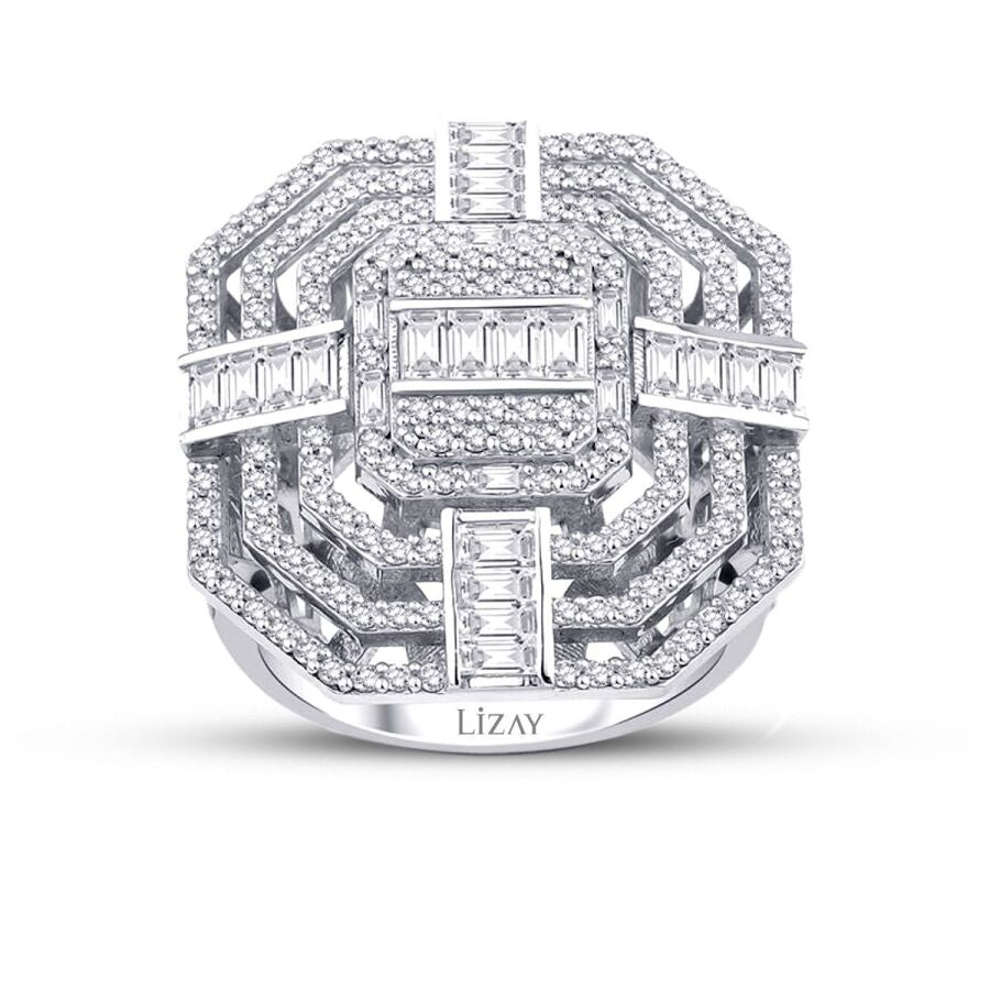1,98 Carat Diamond Baguette Ring