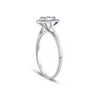 0,06 Carat Diamond Pear Baguette Ring