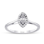 0,06 Carat Diamond Pear Baguette Ring