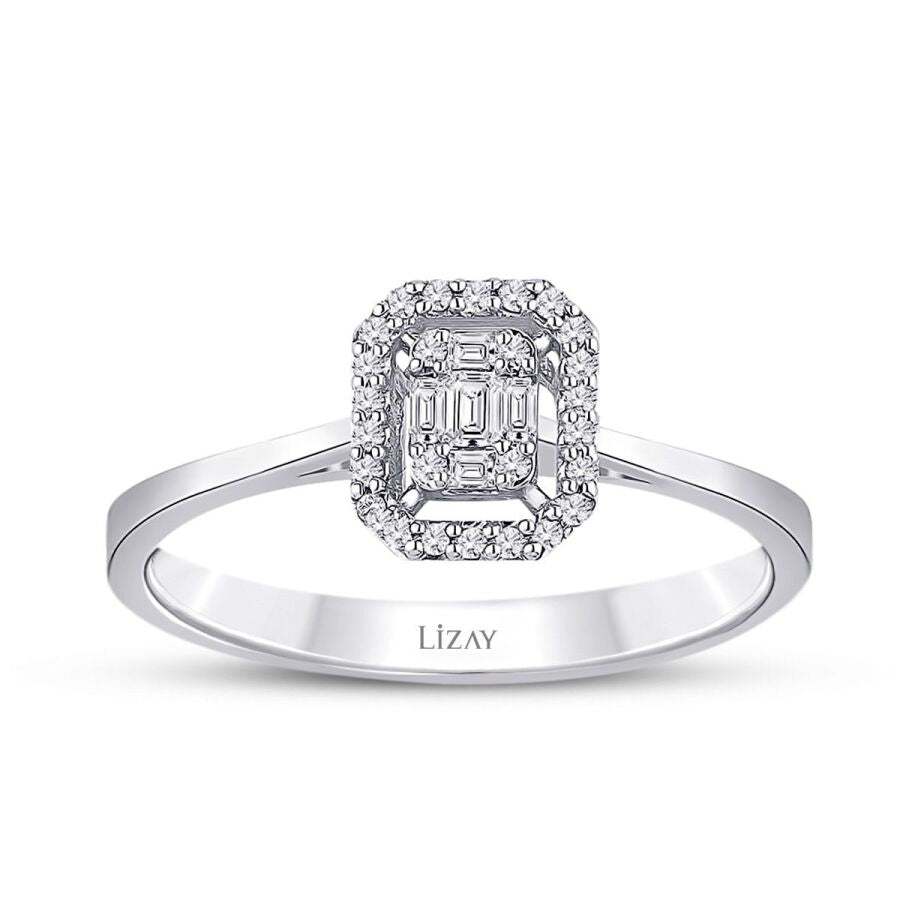 0,19 Carat Diamond Baguette Ring